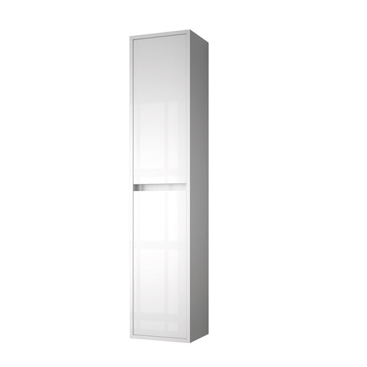Colonna pensile bagno Jorge 2 ante bianco laccato lucido 30x24x140 Effezeta