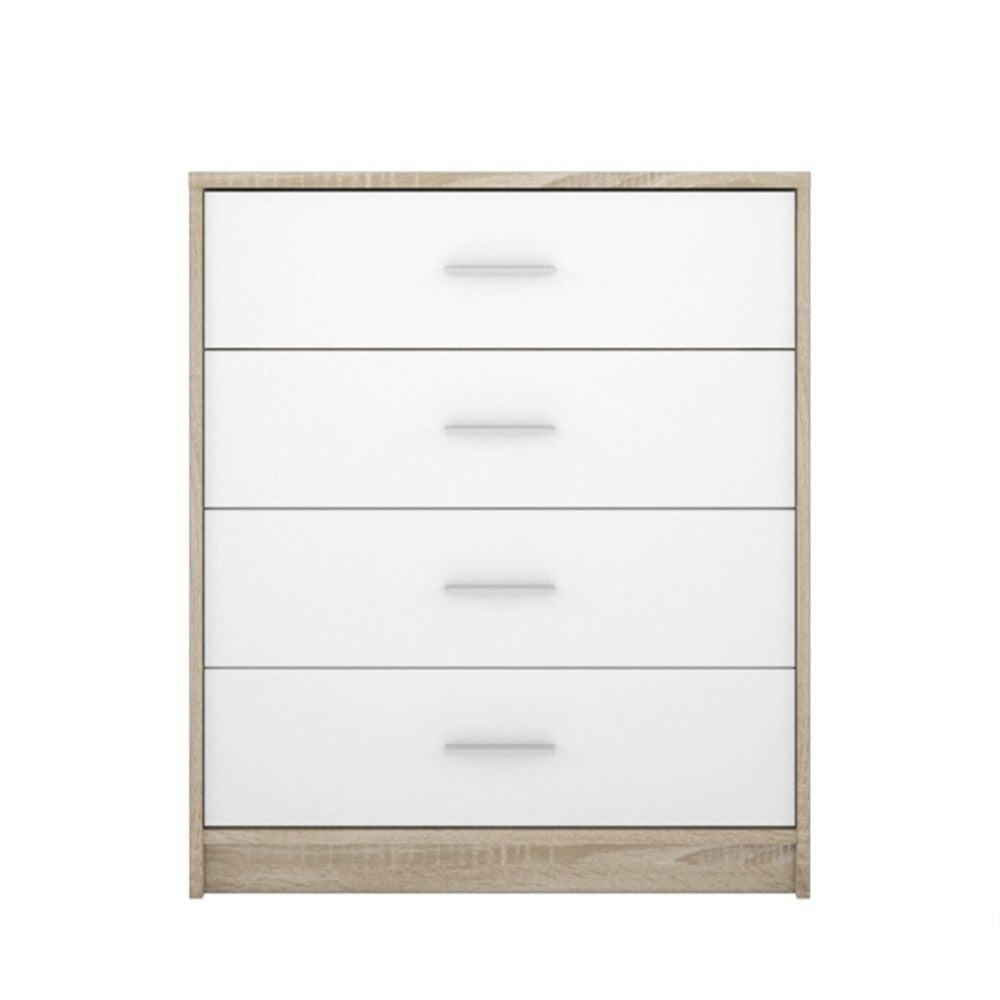 Comò cassettiera Nepo 4 cassetti 80 cm. rovere sonoma bianco Effezeta