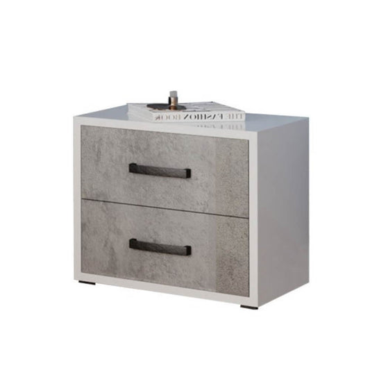 Comodino 2 cassetti 52x36x43H cemento Effezeta