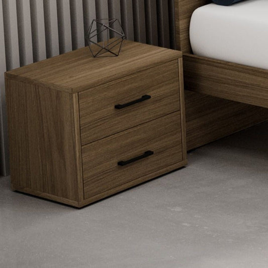 Comodino 2 cassetti 52x36x43H noce naturale Effezeta