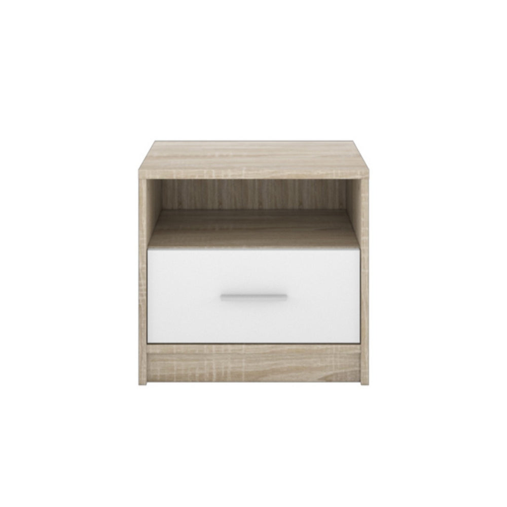 Comodino Nepo 1 cassetto 49,5 cm. rovere sonoma bianco Effezeta