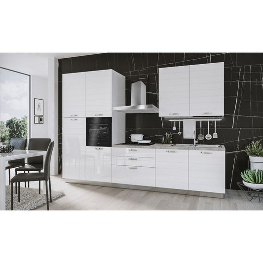 Cucina Ade lusso 330 cm bianco lucido con elettrodomestici Effezeta