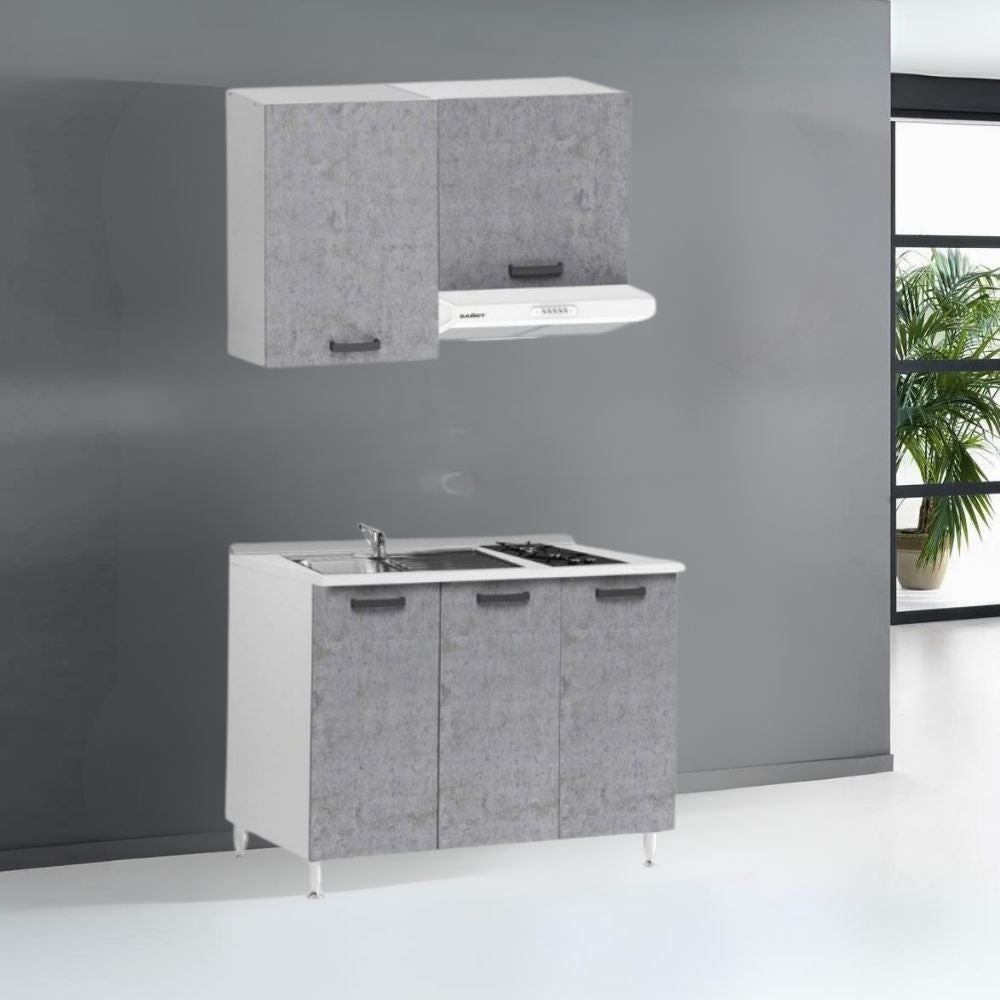 Cucina monoblocco Zagabria da 120 cm. colore cemento Effezeta