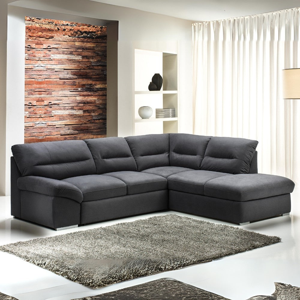 Divano angolare Stefy con penisola contenitore destra 268x212 in tessuto Preston 96 Effezeta