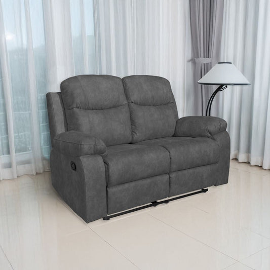 Divano Chicago 2 posti reclinabile in tessuto Ranger 11 grigio scuro Effezeta