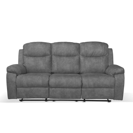 Divano Chicago 3 posti reclinabile in tessuto Ranger 11 grigio scuro Effezeta