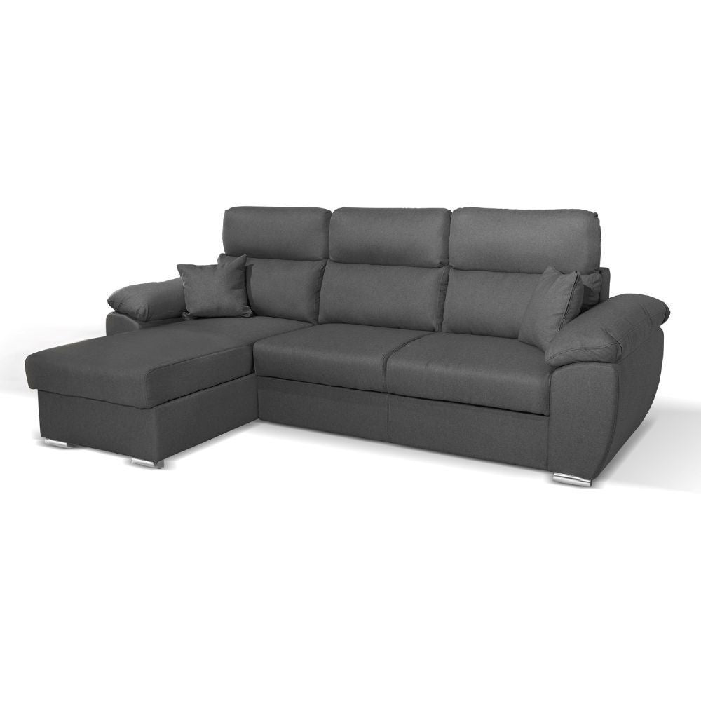 Divano Como II con penisola contenitore grigio Twist20 Effezeta