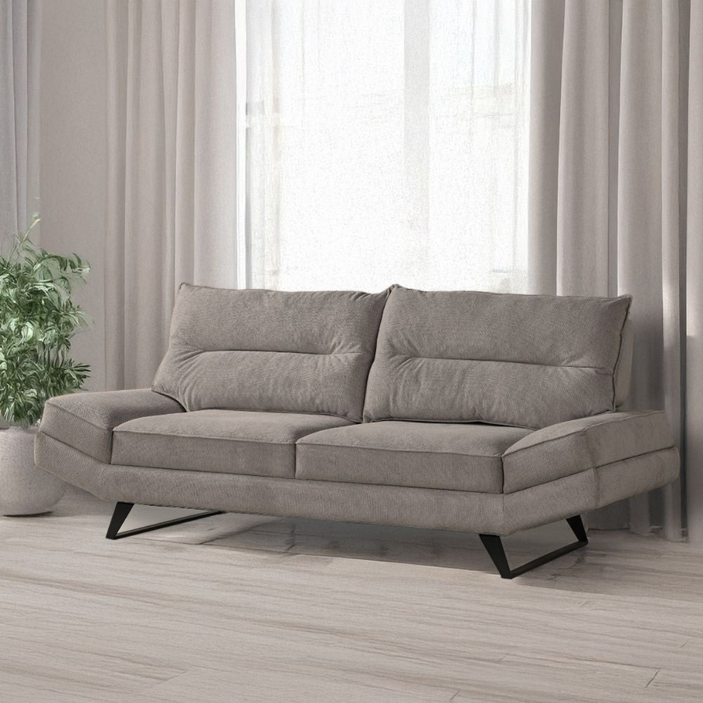 Divano contenitore Lena 3 posti con schienali basculanti in tessuto microfibra Caddy 620 tortora Effezeta