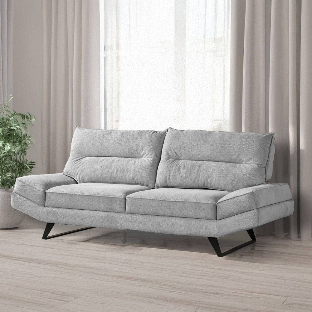 Divano Lena 3 posti con schienali basculanti in tessuto microfibra Caddy 600 grigio chiaro Effezeta