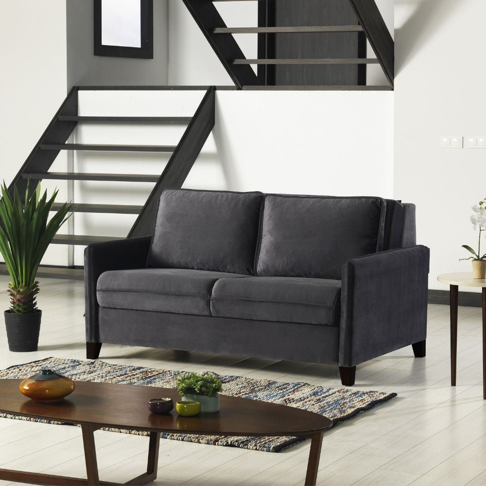Divano letto 2 posti Alcona con contenitore in tessuto colore grigio Effezeta