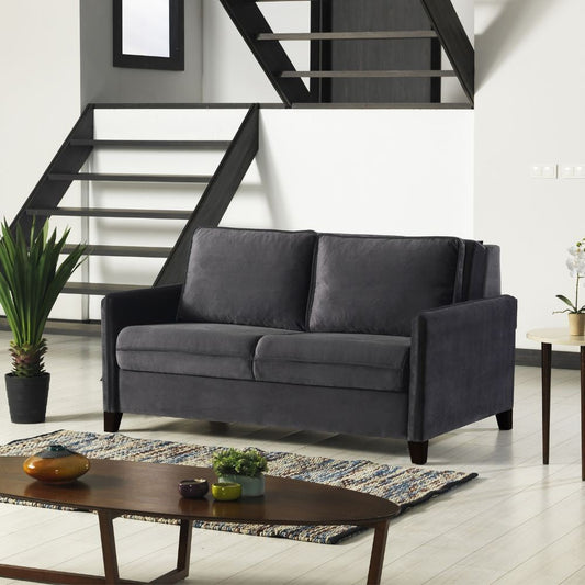 Divano letto 2 posti Alcona con contenitore in tessuto colore grigio Effezeta