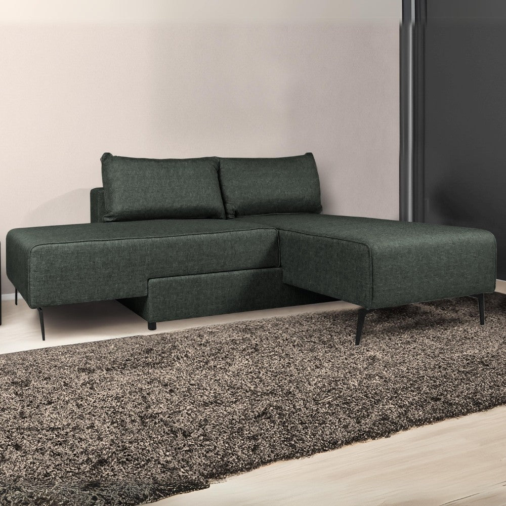 Divano letto angolare Armada in tessuto Mina 19 verde oliva Effezeta