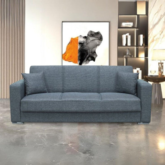Divano letto contenitore Arizona 3 posti colore grigio Mina 11 Effezeta