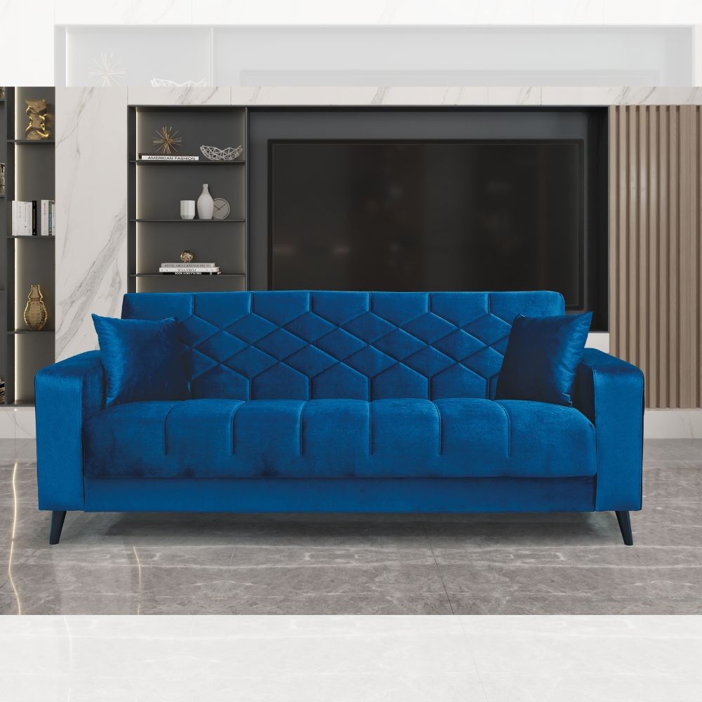 Divano letto contenitore Columbia 3 posti colore blu Effezeta