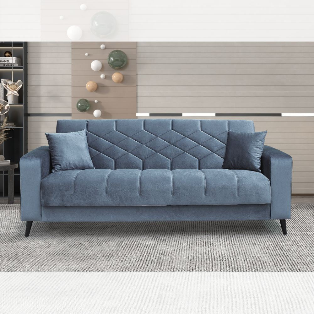 Divano letto contenitore Columbia 3 posti colore grigio Effezeta