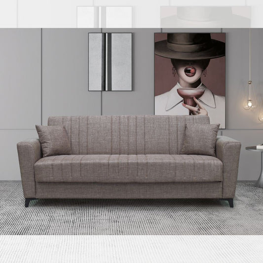 Divano letto contenitore Galant 3 posti colore cappuccino Mina 04 Effezeta