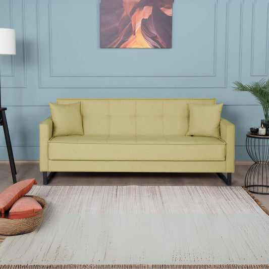 Divano letto contenitore Legen 3 posti in vellutino senape Effezeta