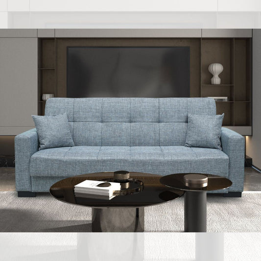 Divano letto contenitore New Malpensa 3 posti colore grigio Mina 14 Effezeta
