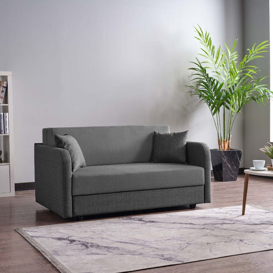 Divano letto Devin in Twist 20 grigio 161x107x88 H cm. Effezeta