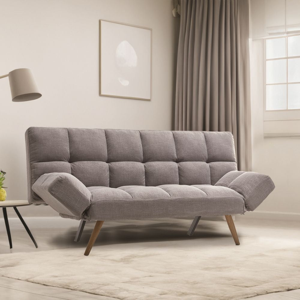 Divano letto Dube con braccioli pieghevoli in tessuto grigio Effezeta