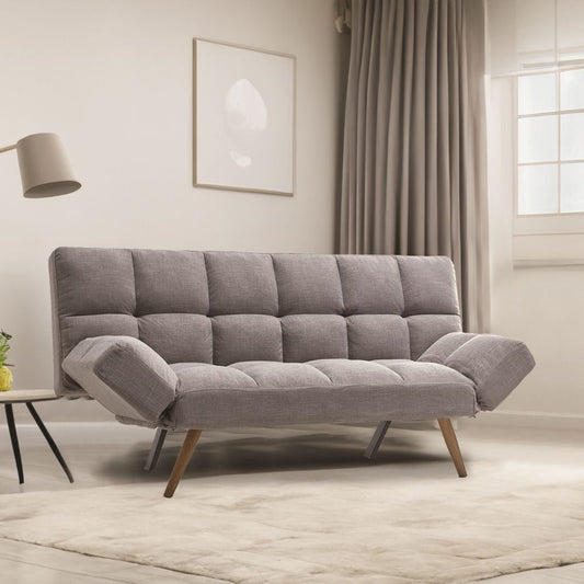 Divano letto Dube con braccioli pieghevoli in tessuto grigio Effezeta