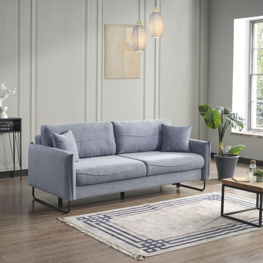 Divano letto Fly in Twist 18 grigio chiaro con piedi neri Effezeta