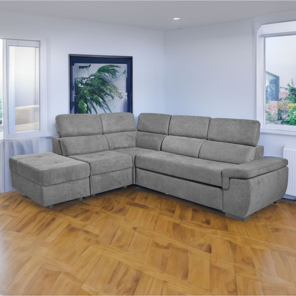 Divano letto Lughen contenitore 5 elementi reversibili colore elephant Effezeta