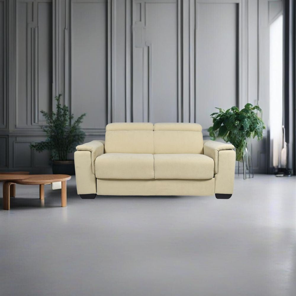 Divano letto Mercurio 2 posti in tessuto Plutone 02 crema Effezeta