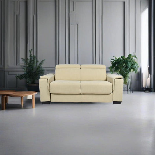 Divano letto Mercurio 2 posti in tessuto Plutone 02 crema Effezeta