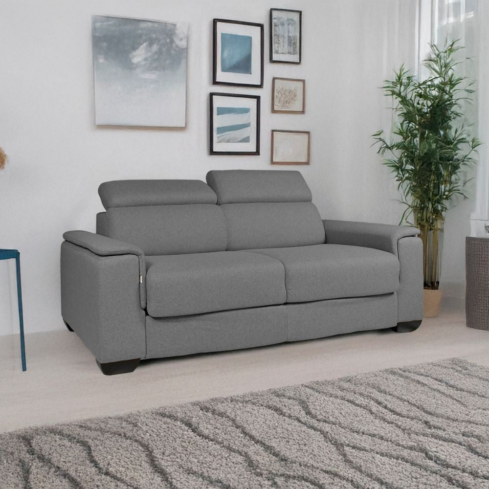 Divano letto Mercurio 3 posti in tessuto Barrel 90 grigio Effezeta