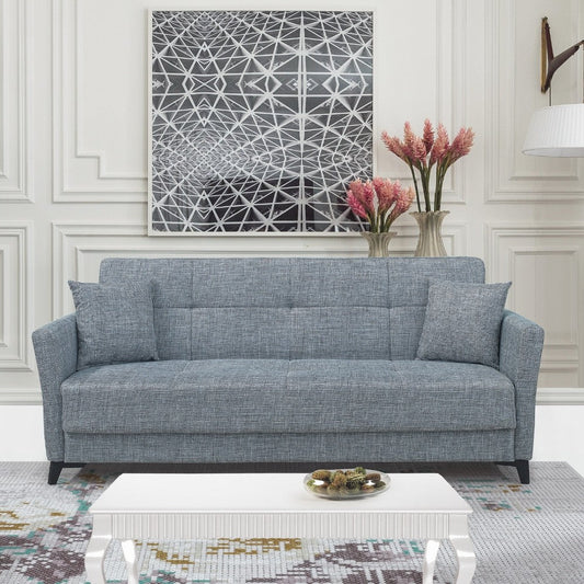 Divano Loren 3 posti con letto contenitore in tessuto colore Mina 14 grigio Effezeta