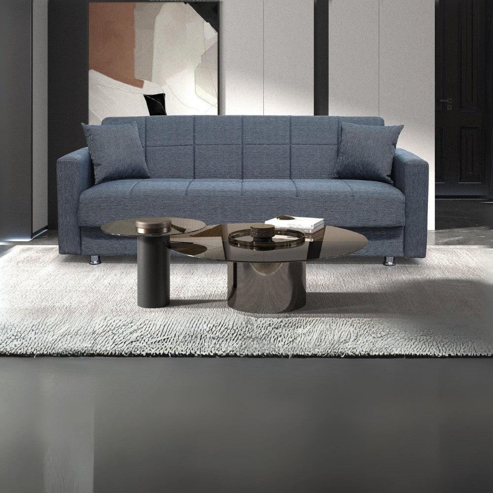 Divano Marbella 3 posti con letto contenitore in tessuto Mina 10 grigio scuro Effezeta