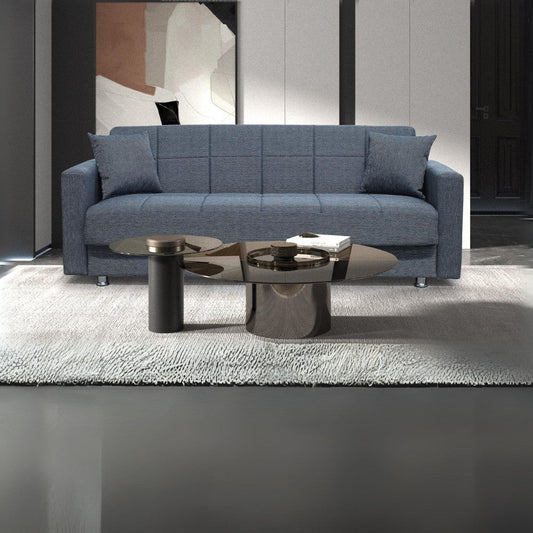 Divano Marbella 3 posti con letto contenitore in tessuto Mina 10 grigio scuro Effezeta