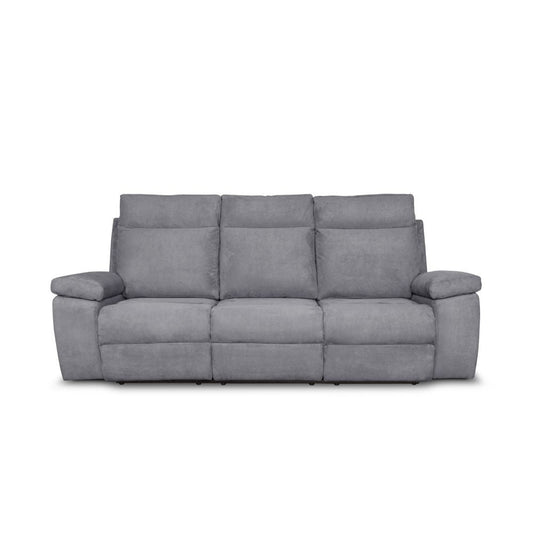 Divano Milano 3 posti 2 recliner manuali grigio Effezeta