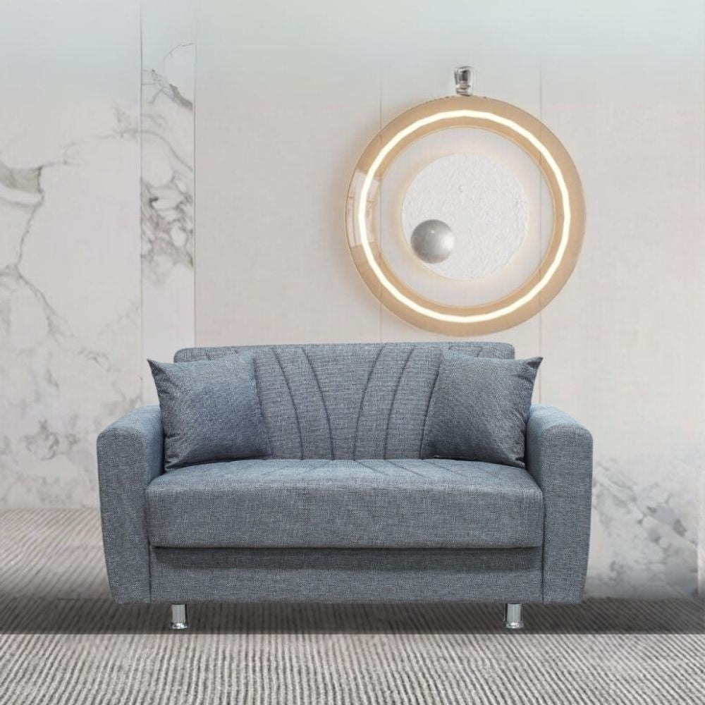 Divano Poem 2 posti con letto contenitore in tessuto Mina 11 grigio Effezeta