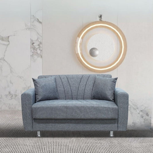 Divano Poem 2 posti con letto contenitore in tessuto Mina 11 grigio Effezeta
