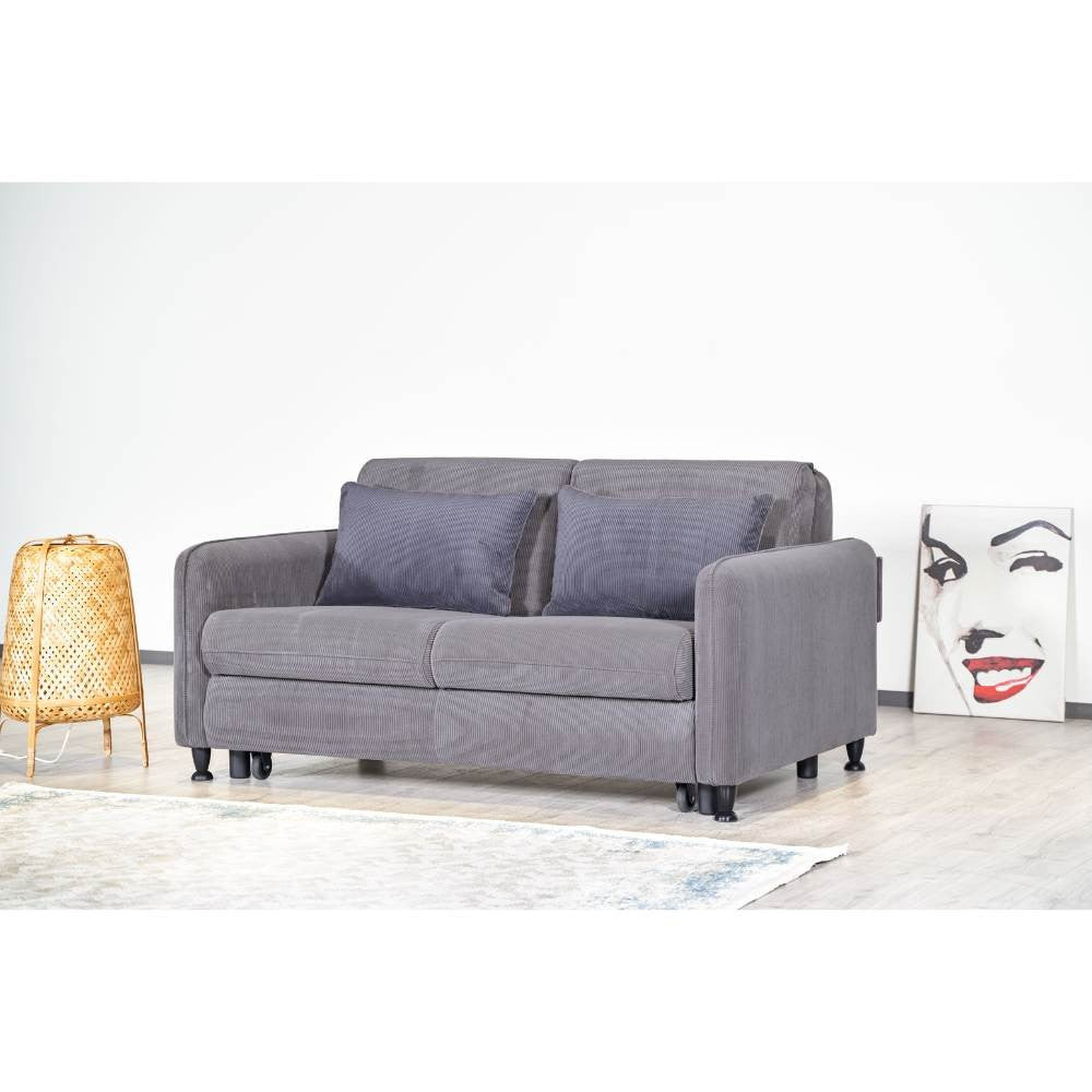 Divano Ravit grigio con letto estraibile e contenitore Effezeta
