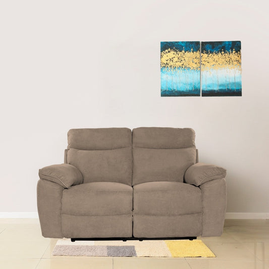 Divano recliner Boston 2 posti elettrico in tessuto giulia 9703 cappuccino Effezeta