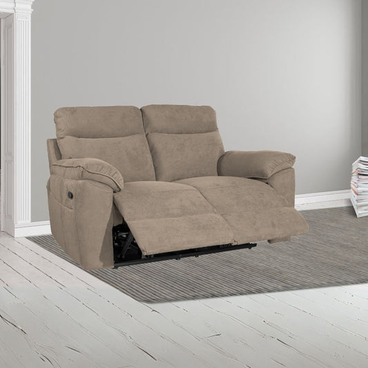 Divano recliner Boston 2 posti manuale in tessuto barrel 21 tortora Effezeta