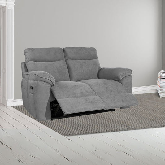 Divano recliner Boston 2 posti manuale in tessuto barrel 90 grigio Effezeta