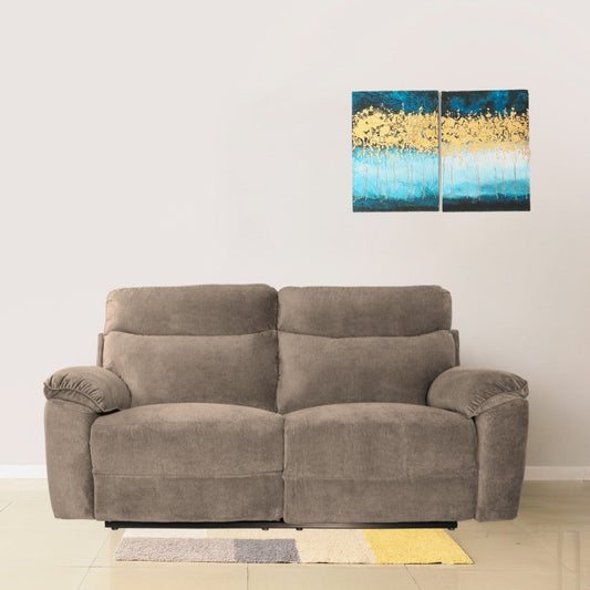 Divano recliner Boston 3 posti elettrico in tessuto giulia 9703 cappuccino Effezeta