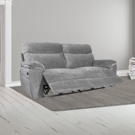Divano recliner Boston 3 posti manuale in tessuto barrel 90 grigio Effezeta