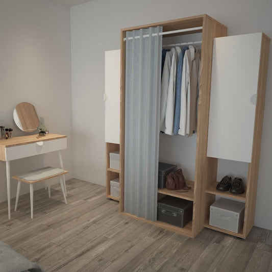 Guardaroba Krell rovere bianco 150x56x184h Effezeta