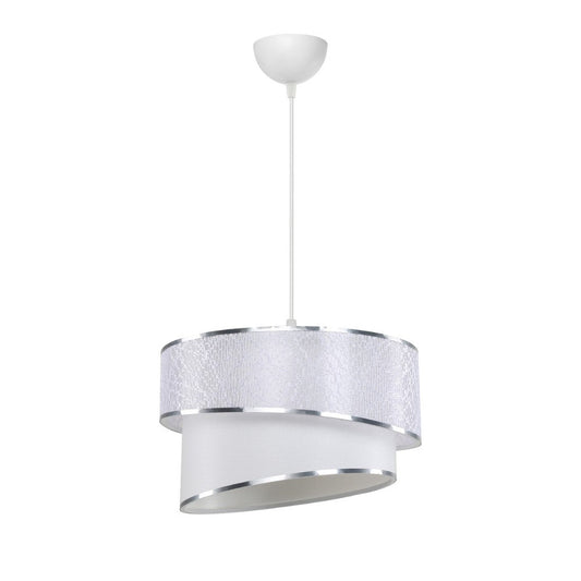 Lampada da soffitto Turna ASZ1714 con paralume in tessuto bianco Effezeta