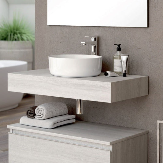 Mensola d'appoggio Ely per lavabo colore rovere grigio ghiaccio 120x45x12 cm. Effezeta