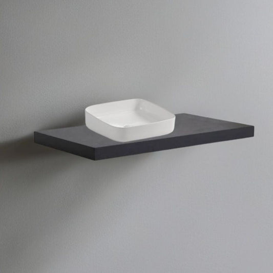 Mensolone da bagno 100x47 con lavabo da appoggio colore antracite Effezeta