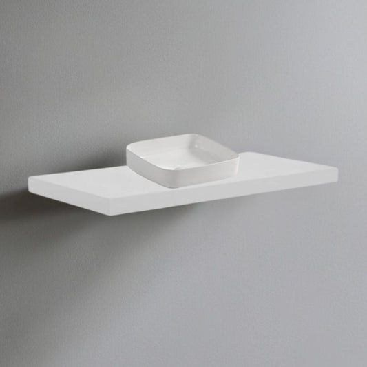 Mensolone da bagno 120x47 con lavabo da appoggio colore bianco Effezeta
