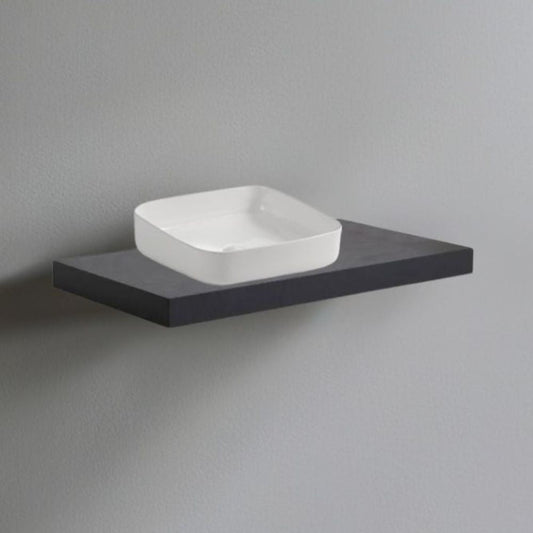 Mensolone da bagno 80x48 con lavabo da appoggio colore antracite Effezeta