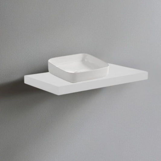 Mensolone da bagno 80x48 con lavabo da appoggio colore bianco Effezeta