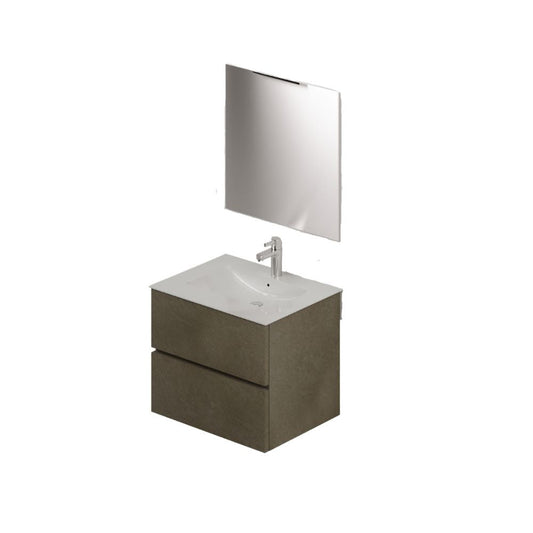 Mobile bagno con lavabo e specchio da 60 argilla Effezeta